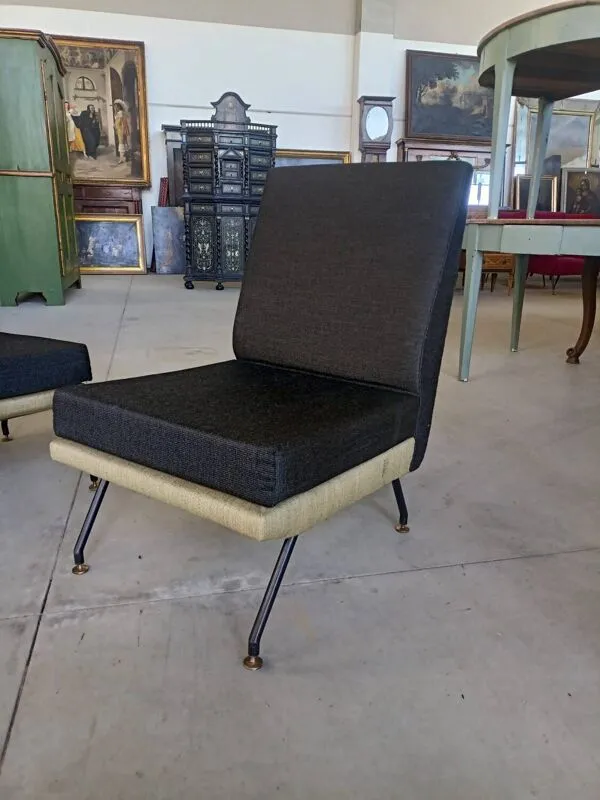 Illustration numéro 4 du produit Paire de fauteuils vintage années 50 – esprit moderniste