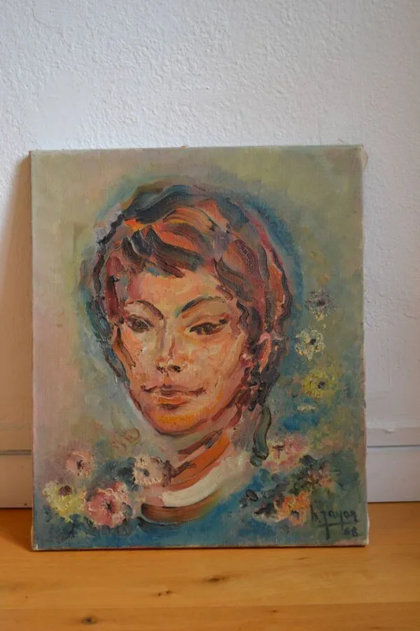 Illustration numéro 4 du produit Portrait par Henri Zayan peinture HST école Française milieu 20ème