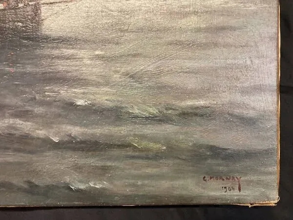 Illustration numéro 4 du produit Huile sur toile, Le Vieux Gréement, Marine signée et datée