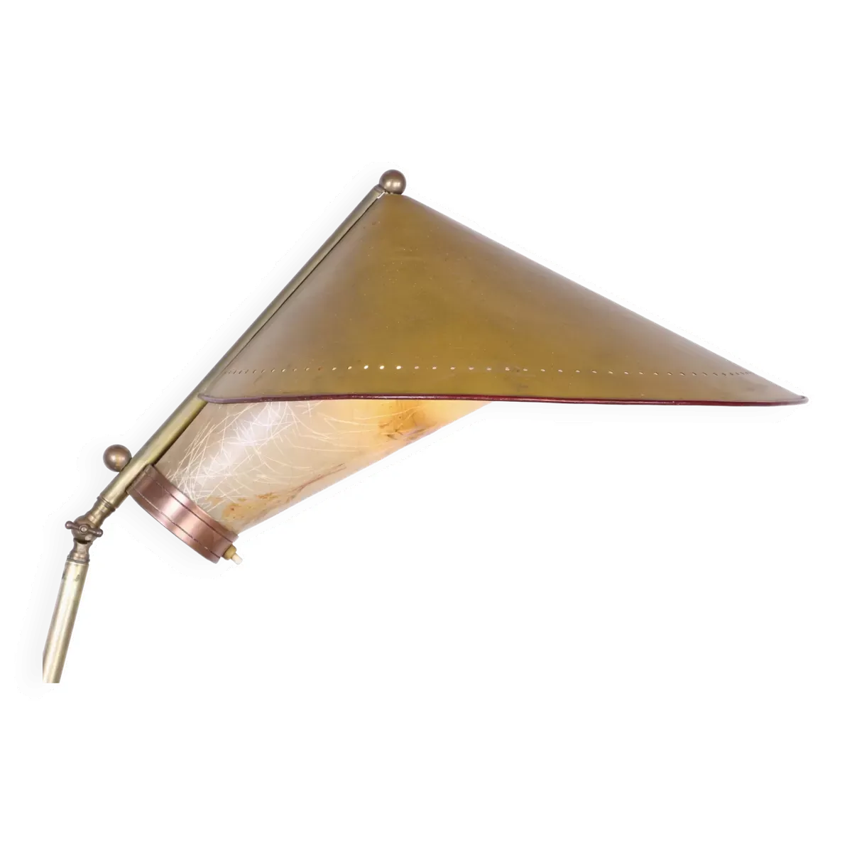 Illustration numéro 4 du produit Lampadaire italien en laiton a fut conique réglable en inclinaison et en hauteur 1950