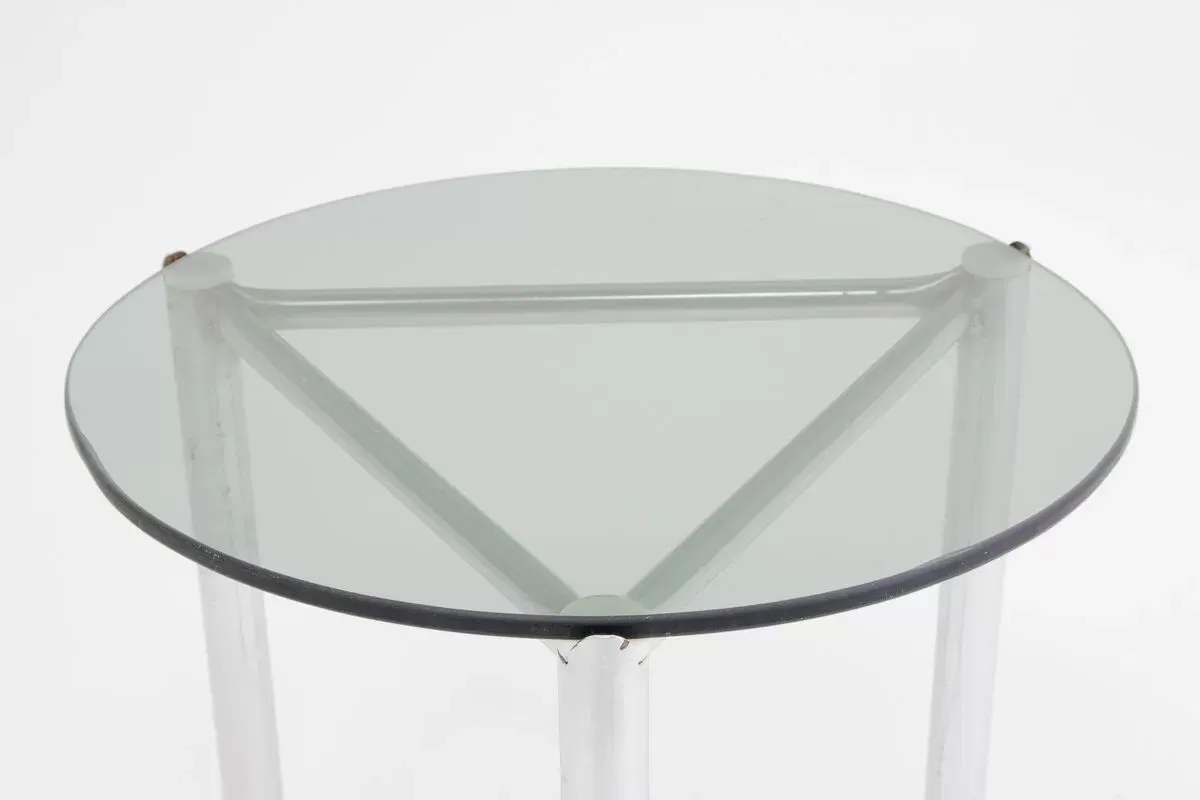 Illustration numéro 4 du produit Side table with frame in chrome and glass 1960 s
