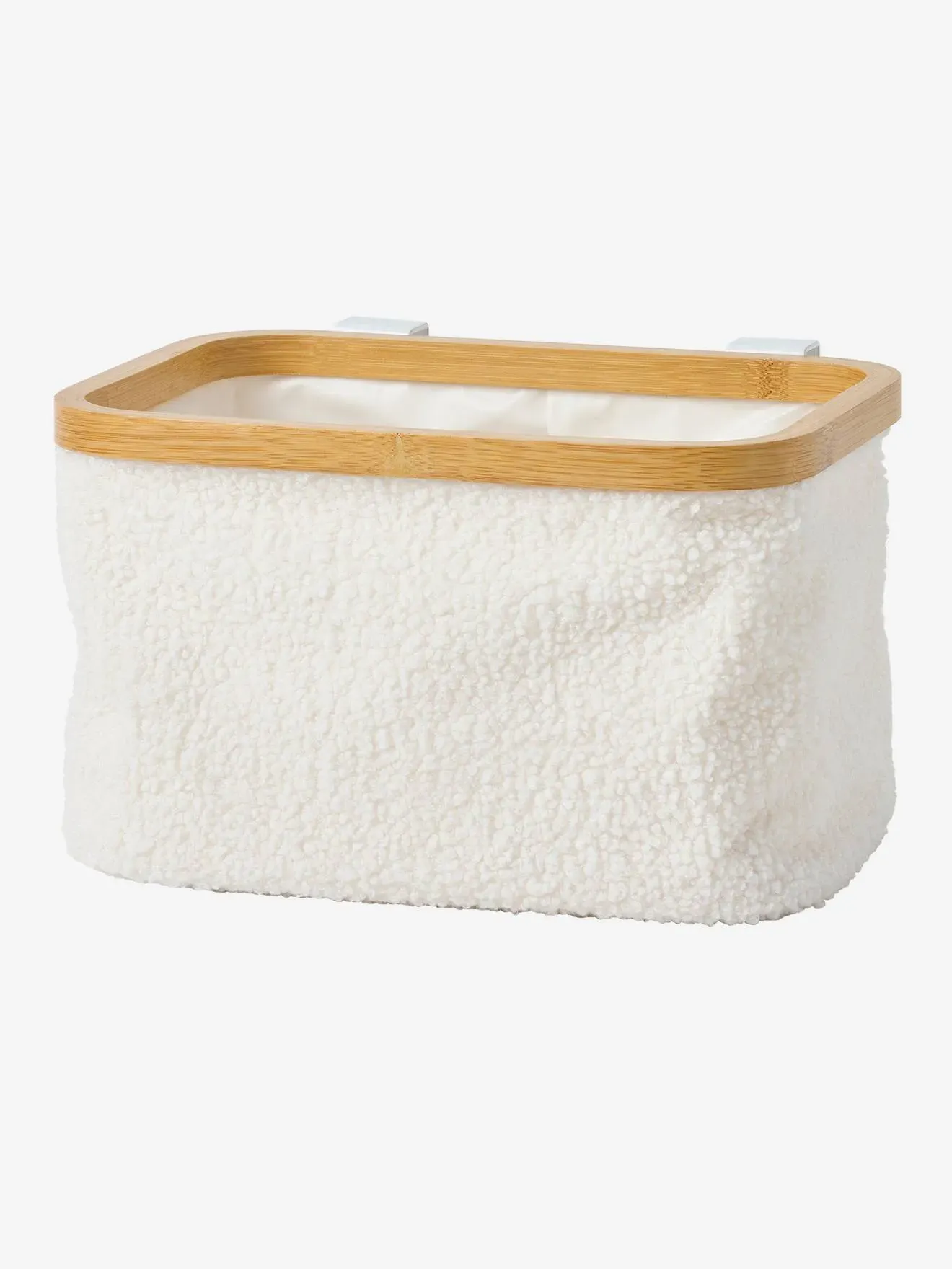 Illustration numéro 4 du produit Panier de rangement en sherpa pour table à langer blanc