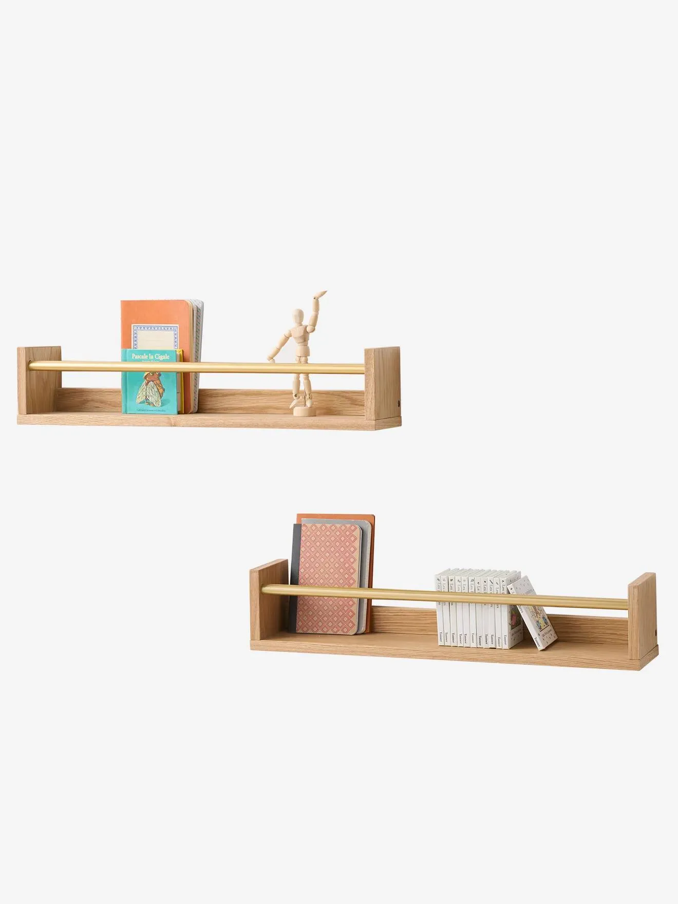 Illustration numéro 4 du produit Lot de 2 étagères livres bois