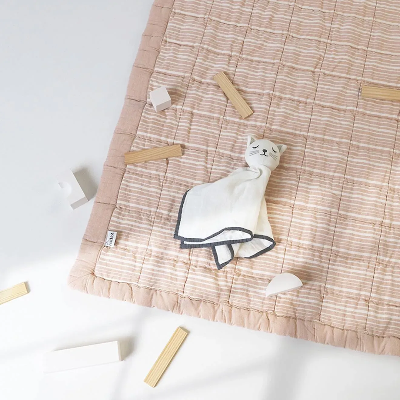 Illustration numéro 4 du produit Couverture Enfant Réversible Coton Lavé Anna Terracotta