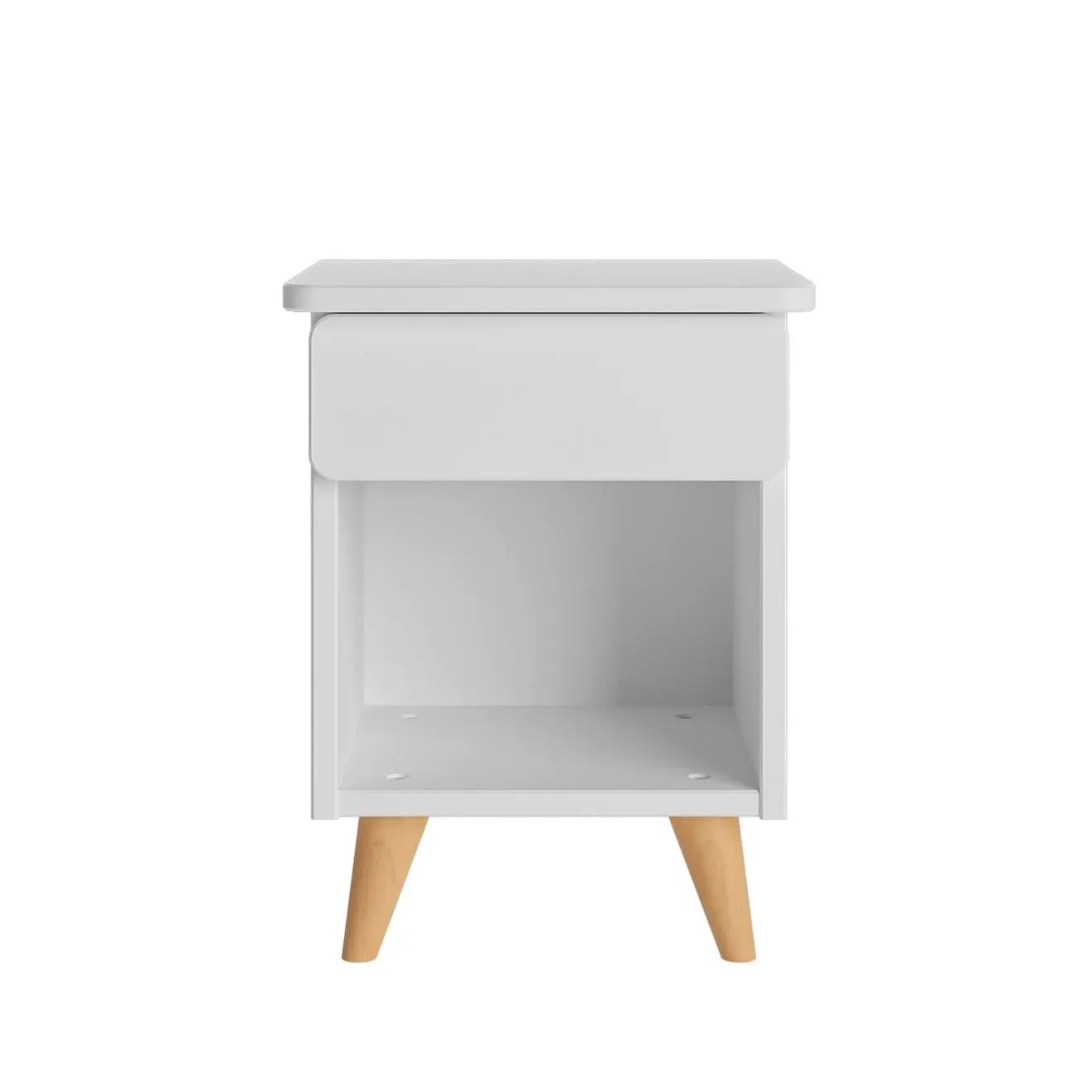 Illustration numéro 4 du produit Chevet Avec Tiroir Bois Massif Lilow Blanc Et Noisette