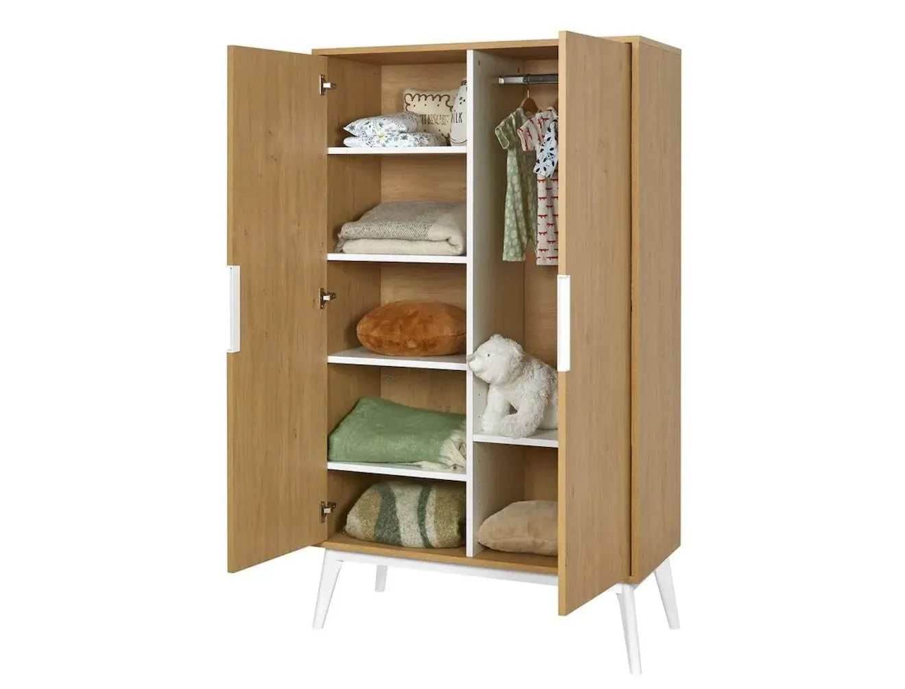 Illustration numéro 4 du produit Armoire 2 Portes Vintage Octave Chêne