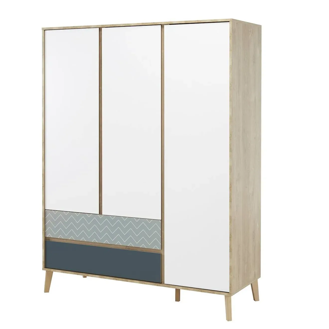 Illustration numéro 4 du produit Armoire 3 Portes 2 Tiroirs Larvik Blanc