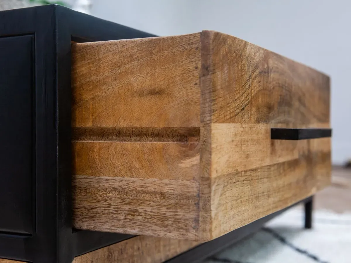 Illustration numéro 5 du produit Table basse 1 tiroir BEAUBOURG bois massif de manguier    BOBOCHIC