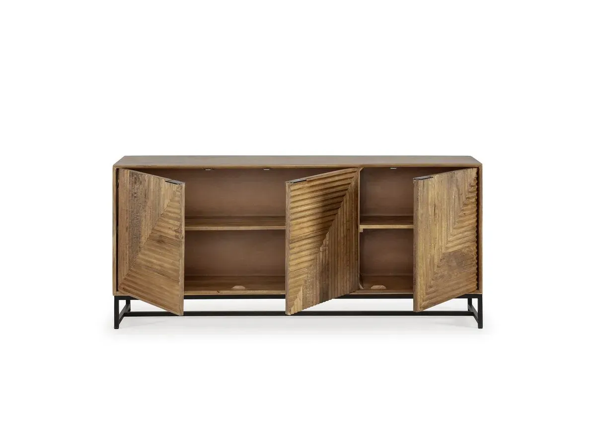 Illustration numéro 5 du produit Buffet 3 portes 170 cm NAOMIE bois massif d'acacia    BOBOCHIC