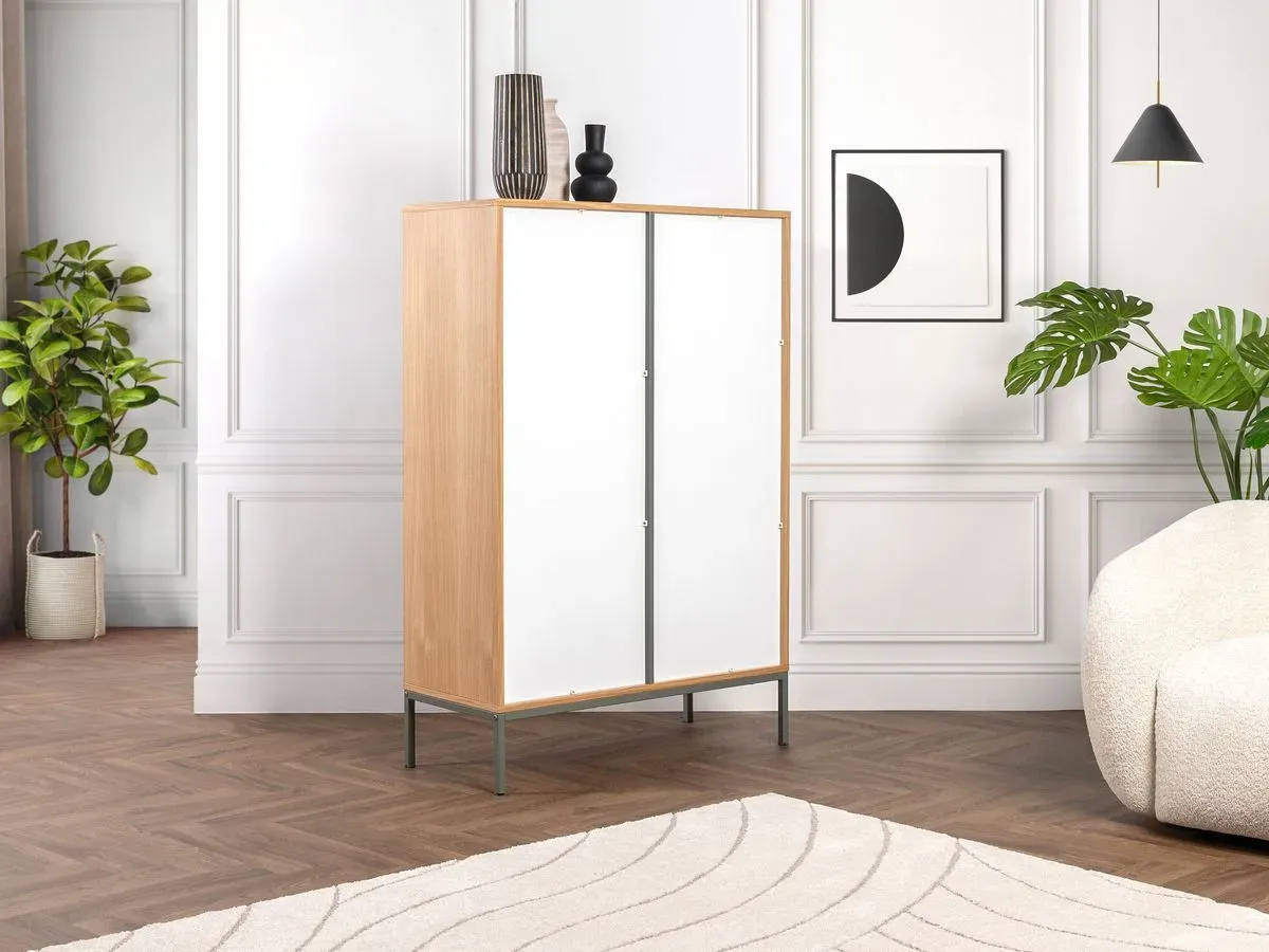 Illustration numéro 5 du produit Buffet haut 4 portes 92 cm SOHO vert avec pieds en métal    BOBOCHIC