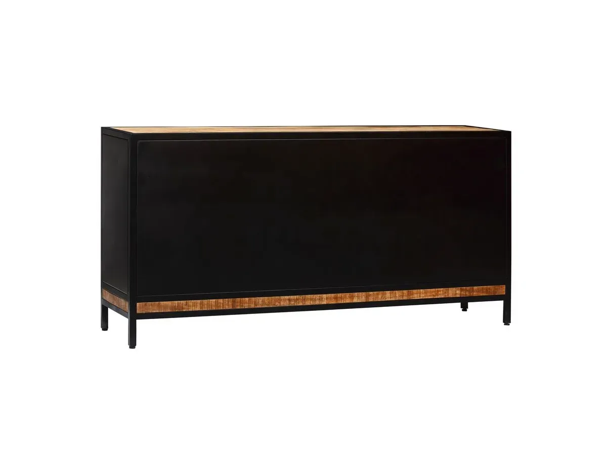 Illustration numéro 5 du produit Buffet 2 portes 160 cm BEAUBOURG bois massif de manguier    BOBOCHIC