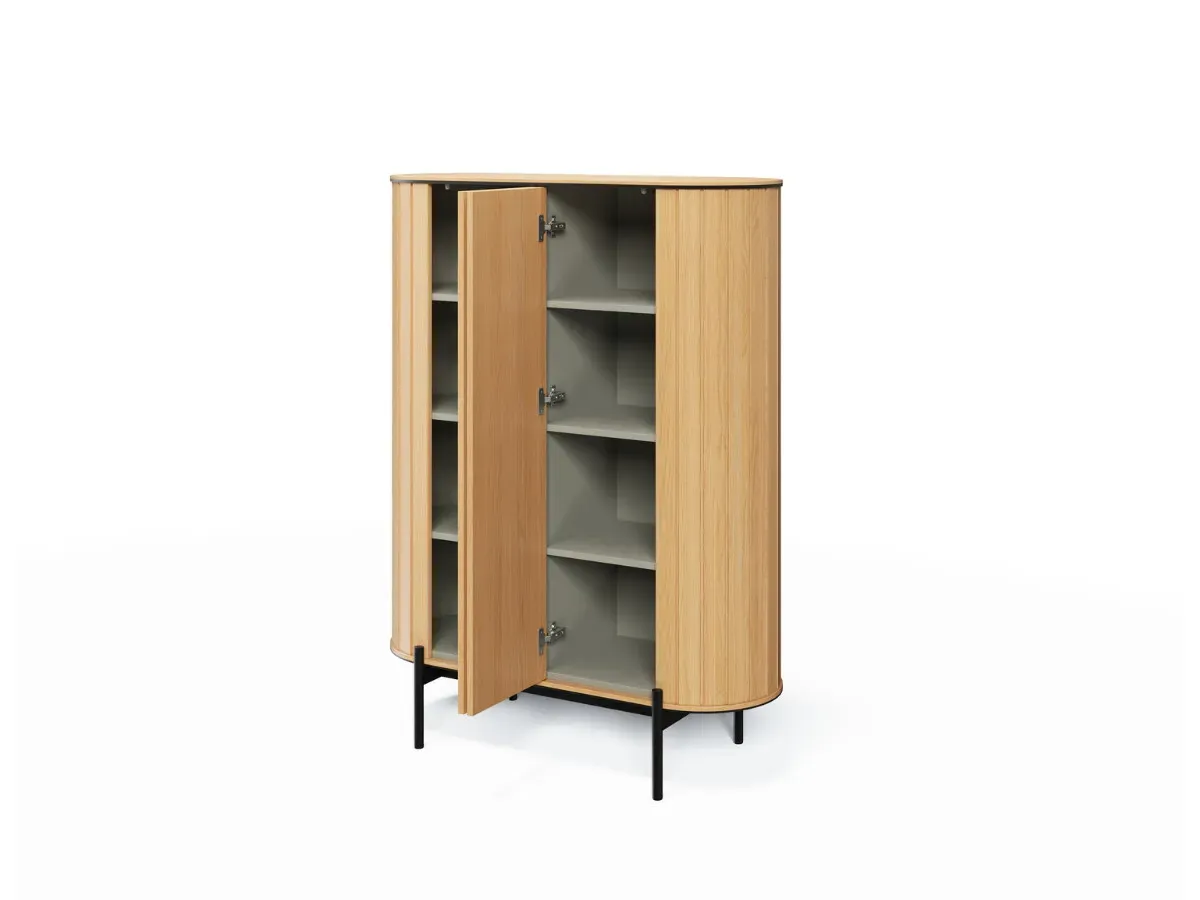 Illustration numéro 5 du produit Buffet haut arrondi 2 portes 107 cm AMBOISE couleur chêne    BOBOCHIC