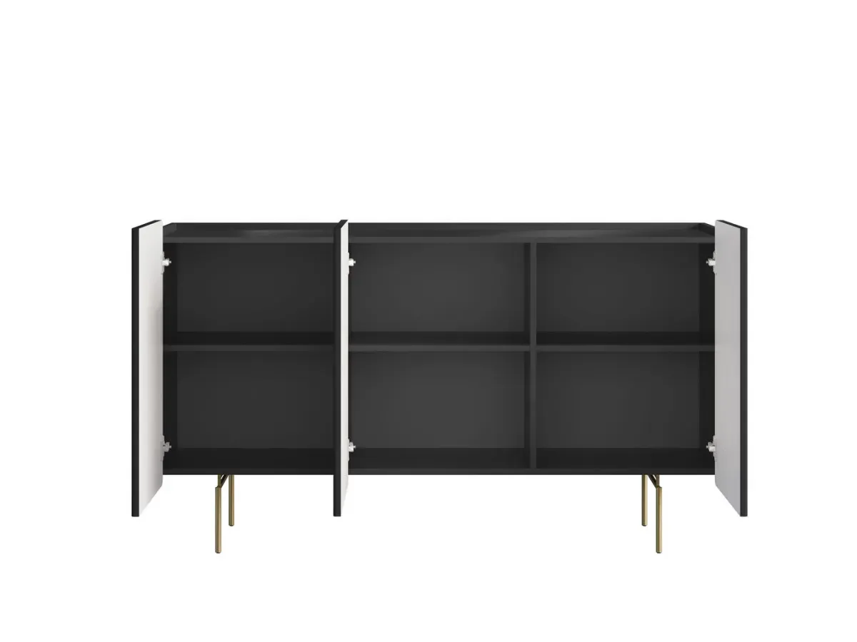 Illustration numéro 5 du produit Buffet 3 portes 150 cm MATHILDE pieds or    BOBOCHIC