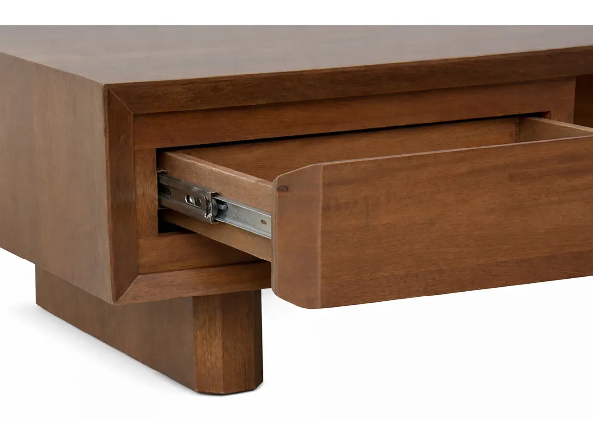 Illustration numéro 5 du produit Table basse 1 tiroir BELLECOUR bois massif de manguier    BOBOCHIC
