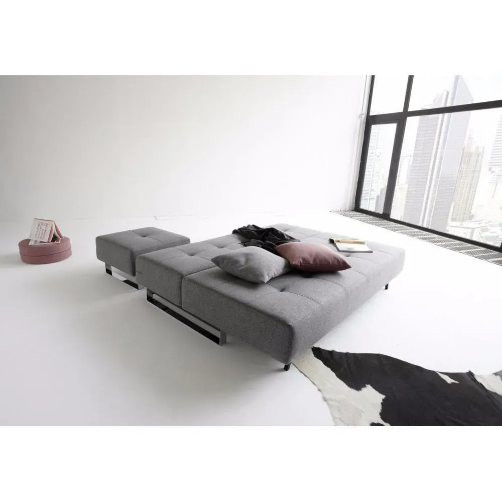 Illustration numéro 5 du produit INNOVATION LIVING  Pouf design SUPREMAX Deluxe Excess gris Twist Charcoal 65*65 cm