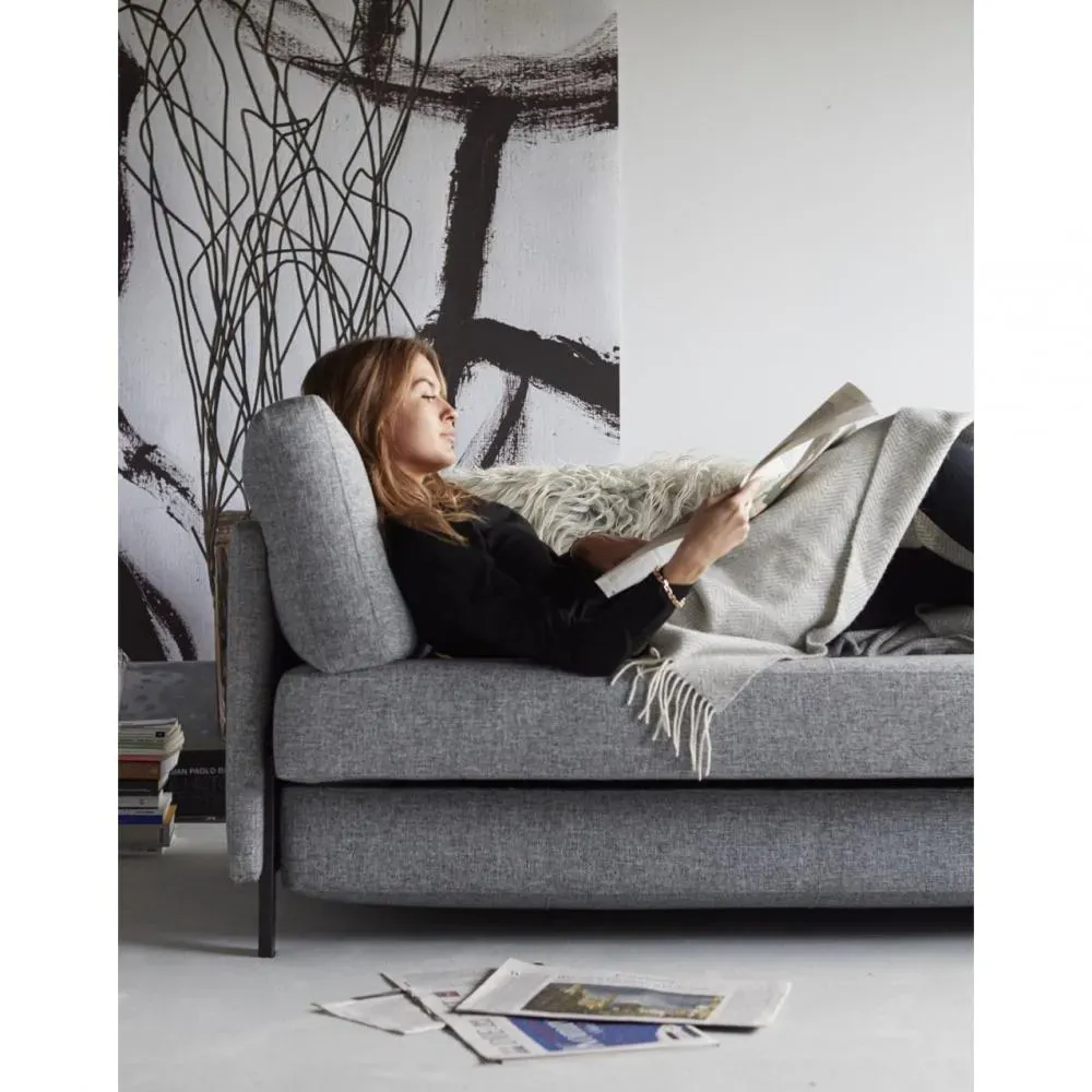 Illustration numéro 5 du produit INNOVATION LIVING  Canapé design avec accoudoirs CUBED 02 ARMS convertible lit 200x140 cm tissu Twist Granite