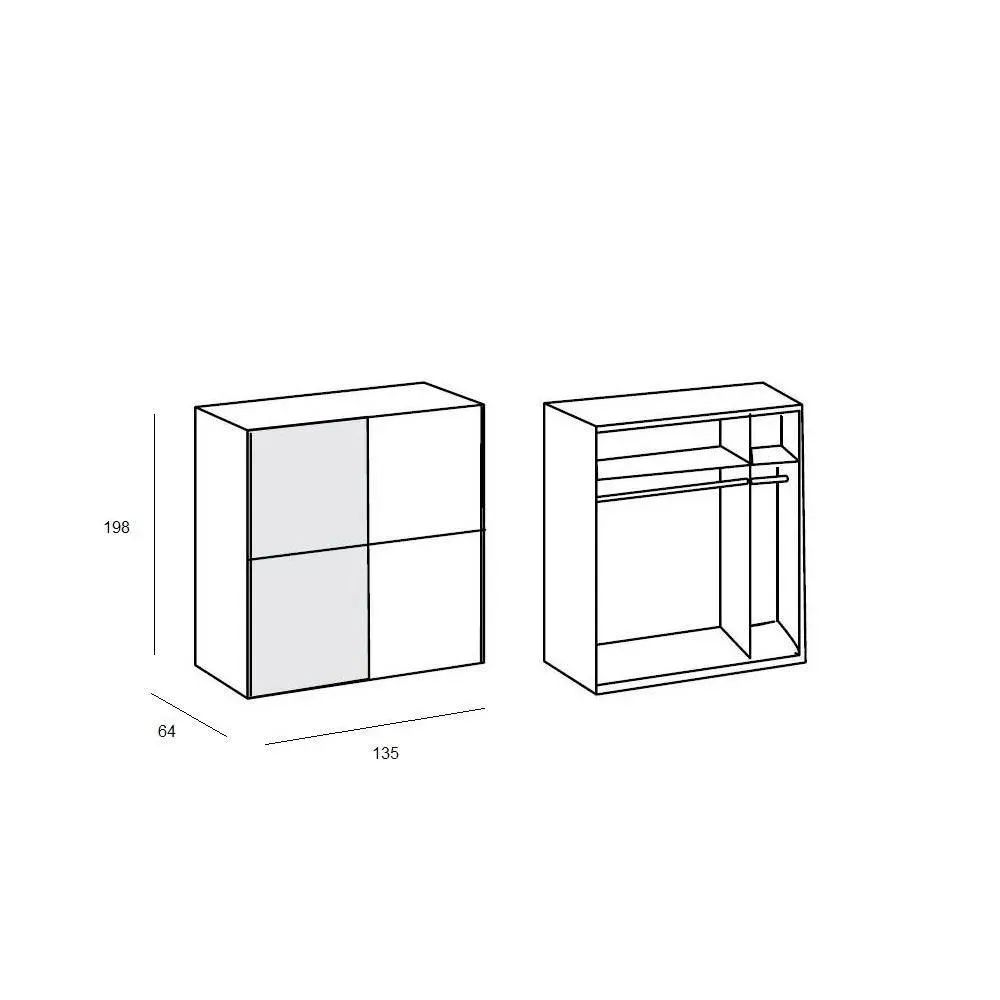 Illustration numéro 5 du produit Dressing portes coulissantes CLAPTON 135 cm gris graphite / miroir