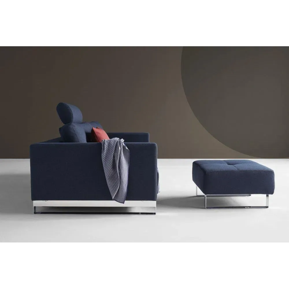 Illustration numéro 5 du produit INNOVATION LIVING  Pouf design CASSIUS DELUXE EXCESS 65*65 cm tissu Mixed Dance Blue