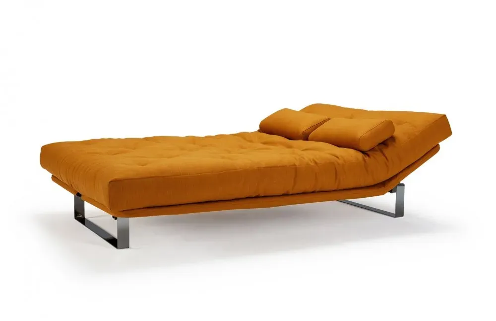 Illustration numéro 5 du produit INNOVATION LIVING  Canapé convertible clic-clac MINIMUM lit 140*200 cm capitonné tissu Elegance Curry