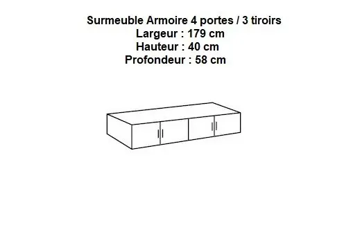 Illustration numéro 5 du produit Composition d'angle rangement dressing LAVAL  304 x 260 cm Ht : 239 cm