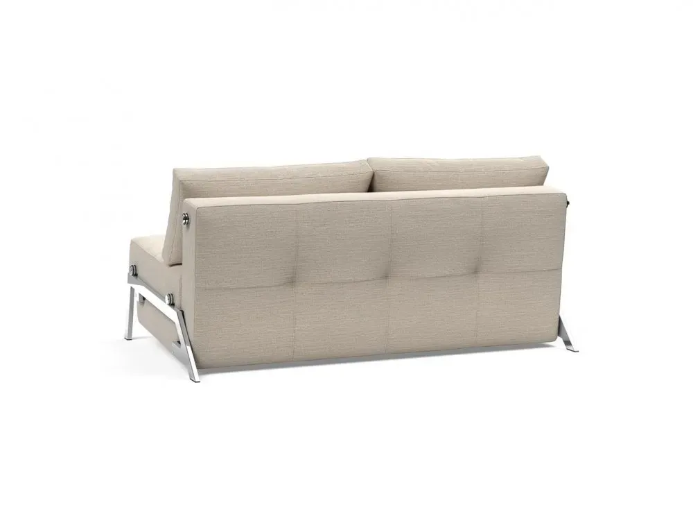 Illustration numéro 5 du produit INNOVATION LIVING  Canapé design CUBED 02 CHROME 160 convertible tissu Blida Sand Grey