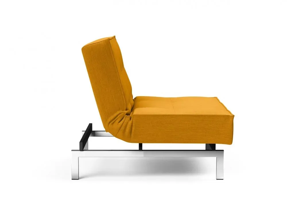 Illustration numéro 5 du produit INNOVATION LIVING  Fauteuil design SPLITBACK CHROME convertible lit 90*115 cm tissu Elegance Burned Curry