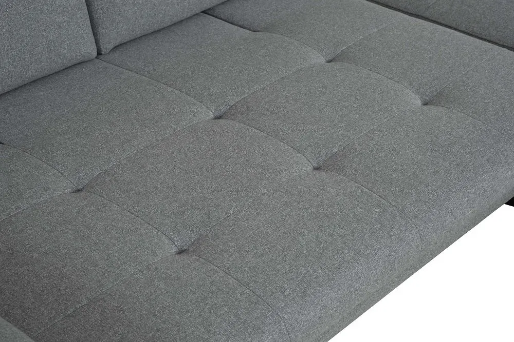 Illustration numéro 5 du produit Canapé angle FERNIE double profondeur méridienne gauche tissu gris 296 x 179 cm