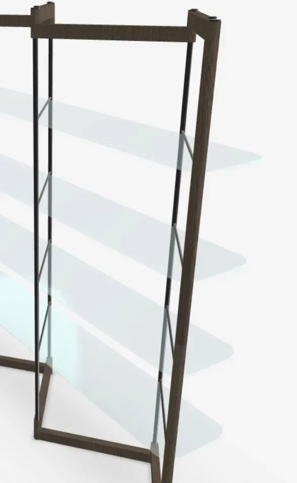 Illustration numéro 5 du produit Bibliothèque modulaire PANTO 137 x 40 cm Verre / Wild chêne Delhi