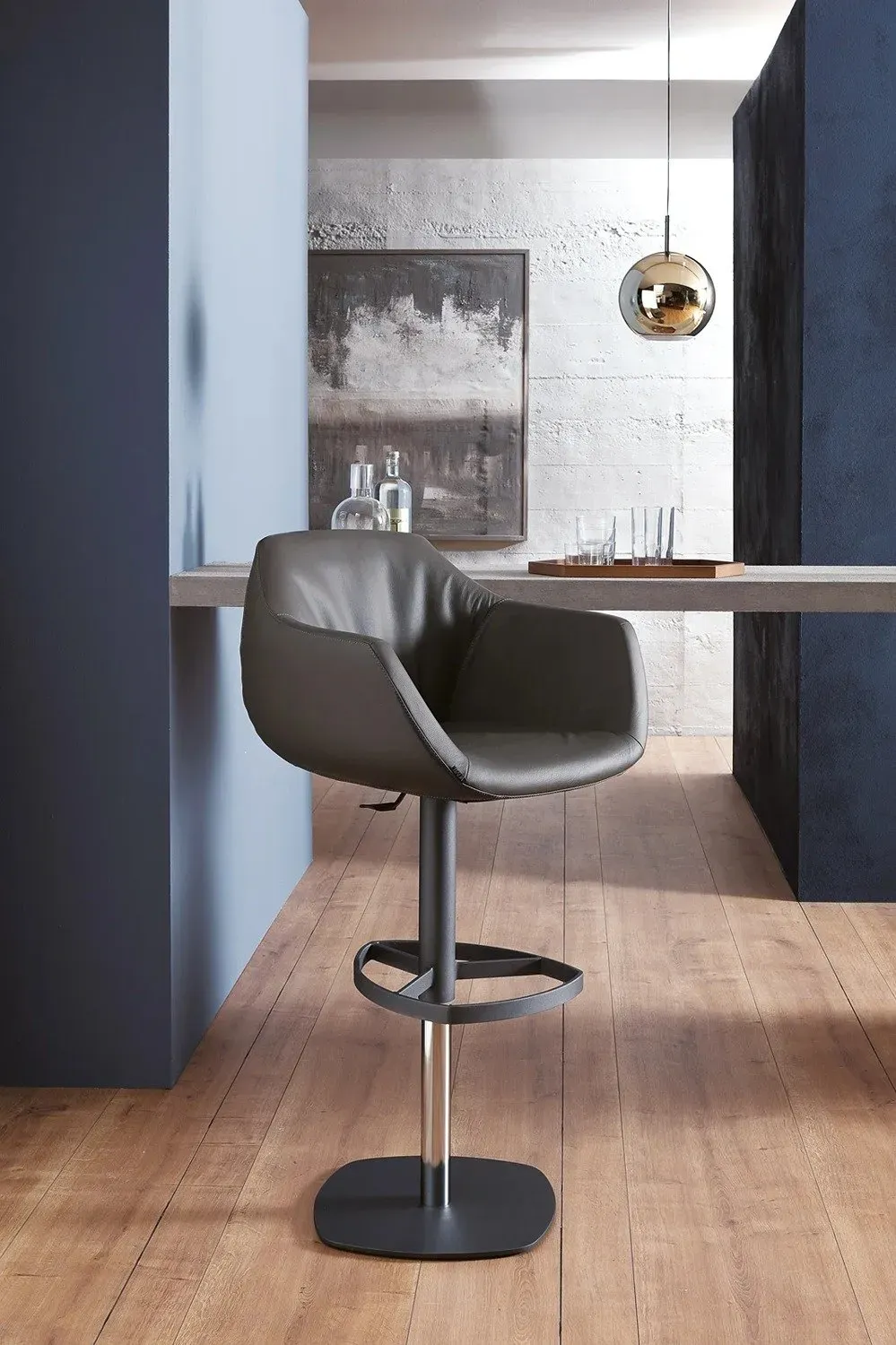 Illustration numéro 5 du produit Ozzio PIQUETTabouret de bar en Velours et Métal