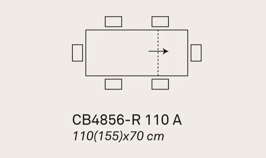 Illustration numéro 5 du produit Table extensible 6 couverts EMINENCE EVO 155 cm structure métal plateau mélaminé beige
