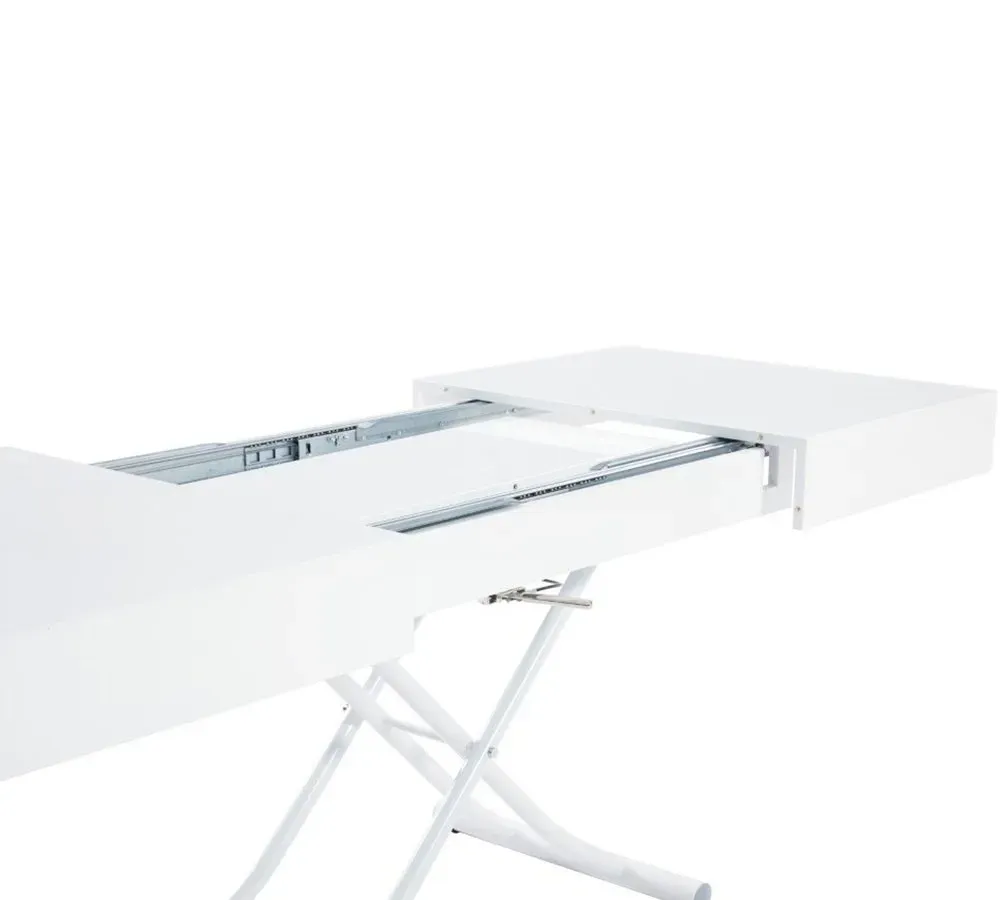 Illustration numéro 5 du produit Table basse relevable extensible ALBATROS design blanc brillant