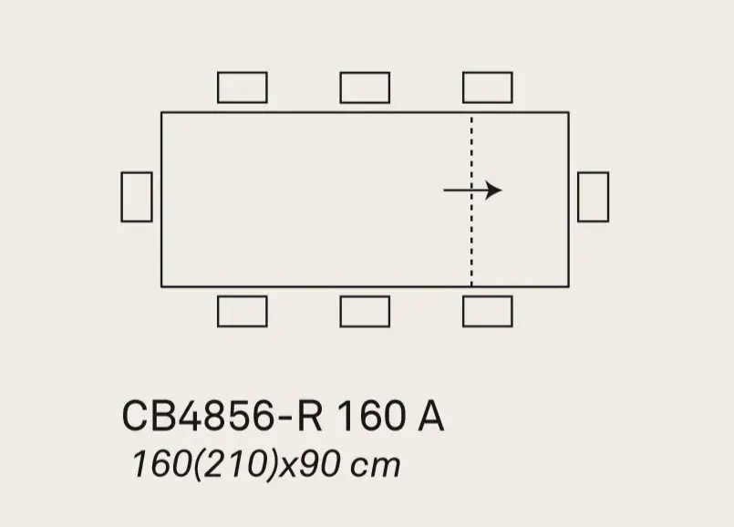 Illustration numéro 5 du produit Table extensible 8 couverts EMINENCE EVO 210cm structure métal plateau mélaminé beige