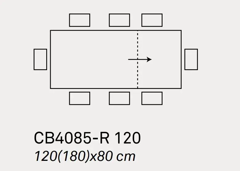 Illustration numéro 5 du produit Table extensible 8 couverts SNAP 180 cm pieds métal plateau mélaminé blanc