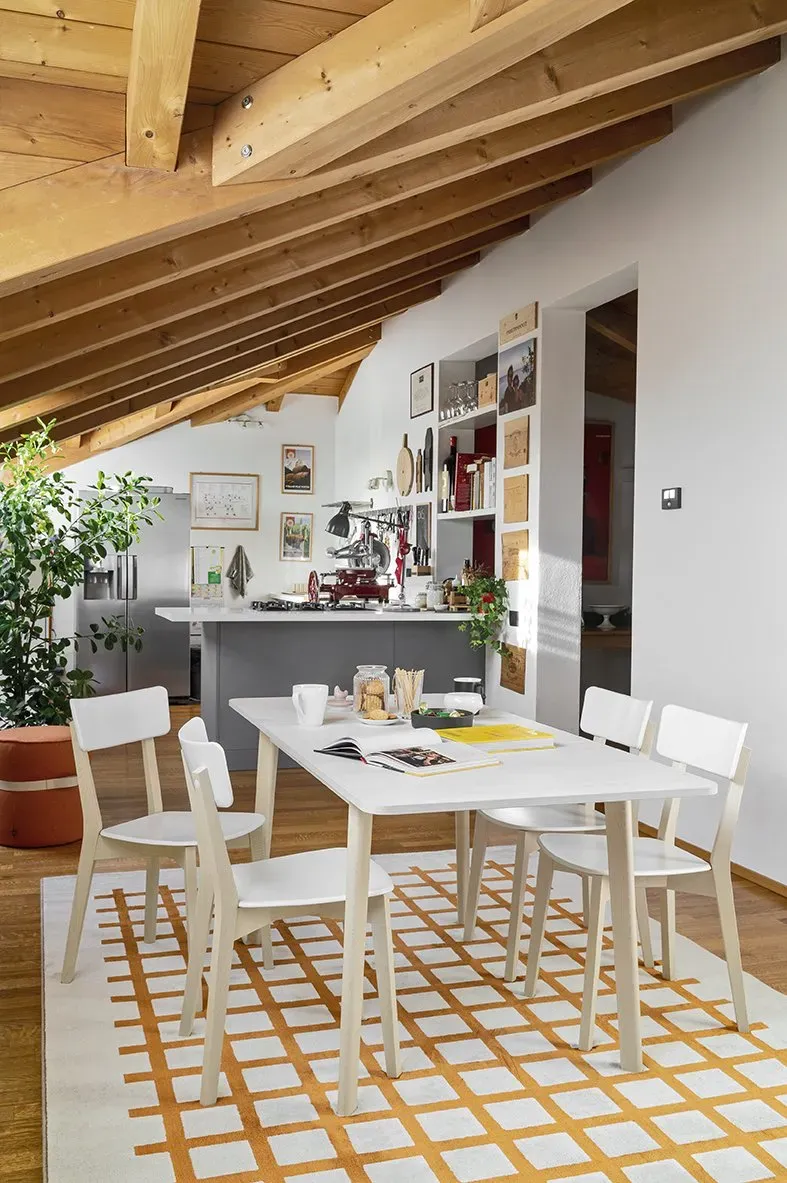 Illustration numéro 5 du produit Tapis de sol rectangulaire 300 x 200 cm CEK fibre synthétique fond beige motif safran