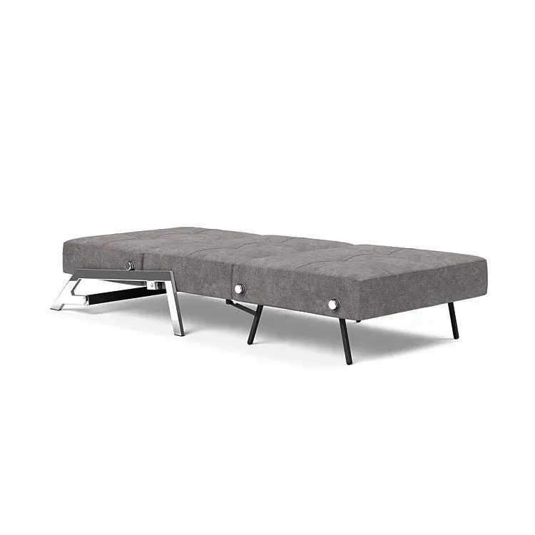 Illustration numéro 5 du produit INNOVATION LIVING  Fauteuil design SOFABED CUBED 02 CHROME Avella Warm Grey convertible lit 200x90 cm
