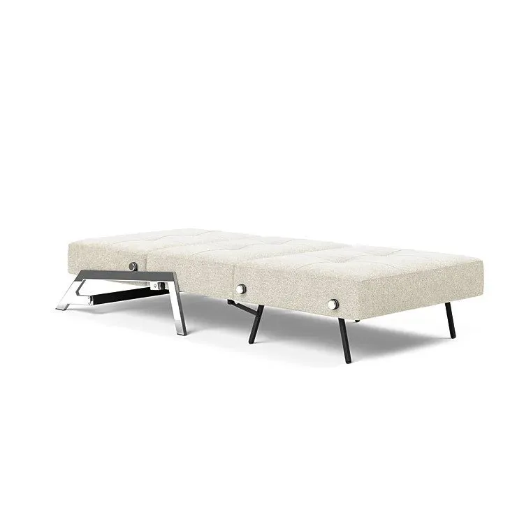 Illustration numéro 5 du produit INNOVATION LIVING  Fauteuil design SOFABED CUBED 02 CHROME Taura Off White convertible lit 200x90 cm