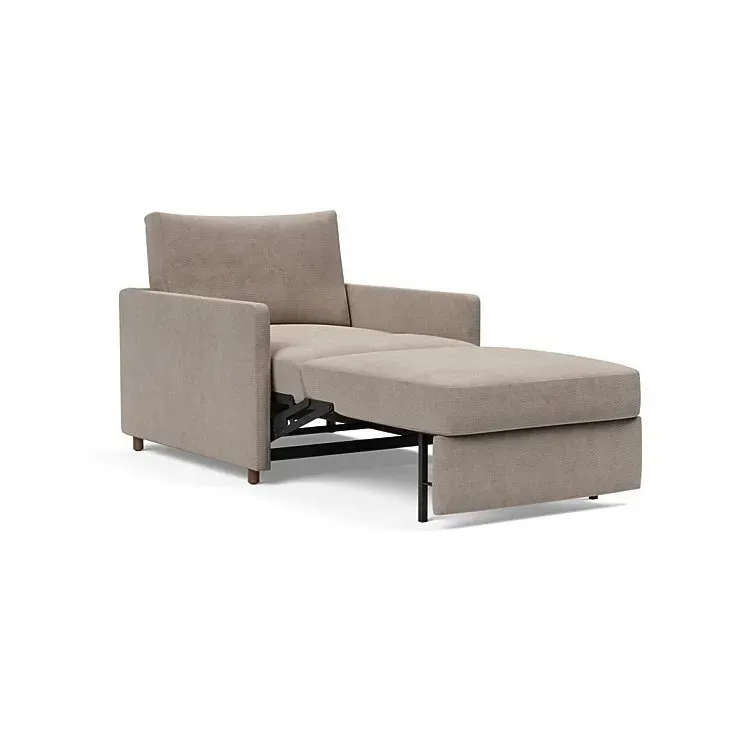 Illustration numéro 5 du produit INNOVATION LIVING  Fauteuil NEAH SLIM convertible 80x195 tissu Cordufine Beige