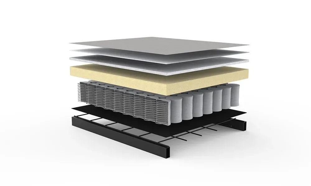 Illustration numéro 5 du produit Canapé lit  ZEAL STYLETTO cadre acier piétement chêne foncé tissu Avella Warm Grey