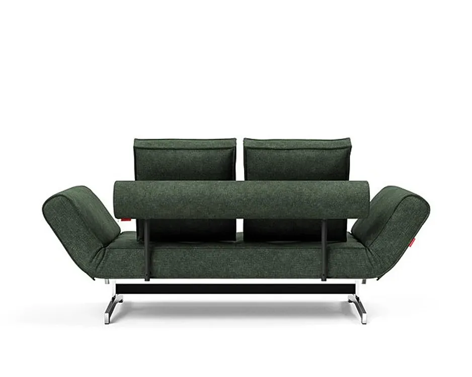 Illustration numéro 5 du produit INNOVATION LIVING  Canapé lit GHIA CHROME couchage 80x210 cm tissu Avella Pine Green