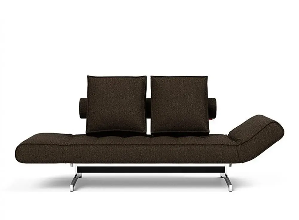 Illustration numéro 5 du produit INNOVATION LIVING  Canapé lit GHIA CHROME couchage 80x210 cm tissu Taura Chocco