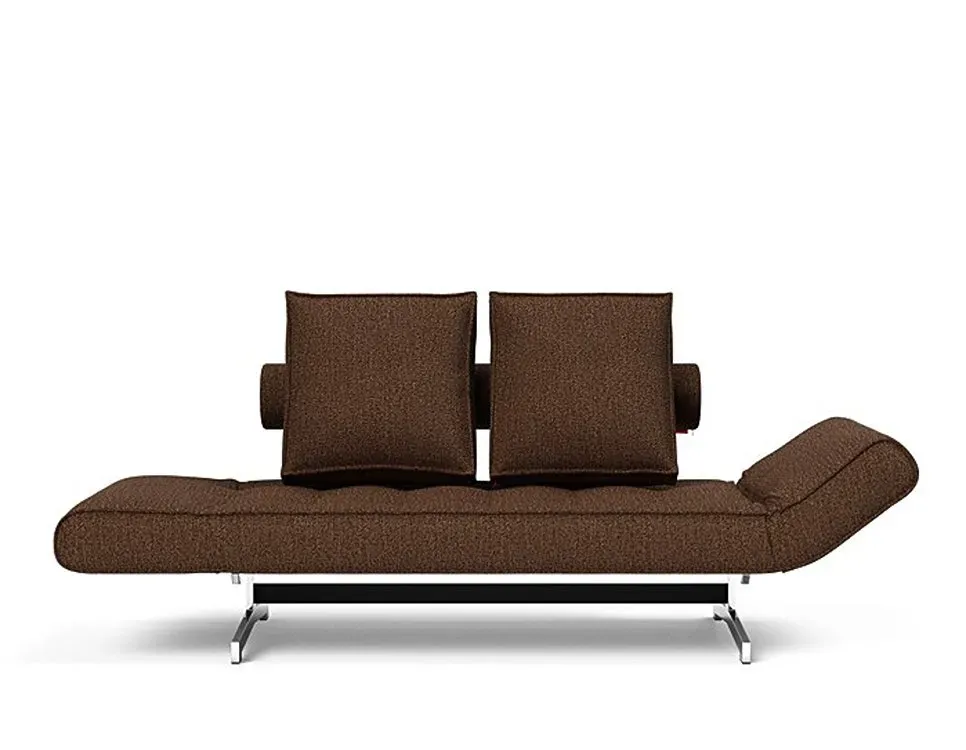 Illustration numéro 5 du produit INNOVATION LIVING  Canapé lit GHIA CHROME couchage 80x210 cm tissu Taura Cappuccino