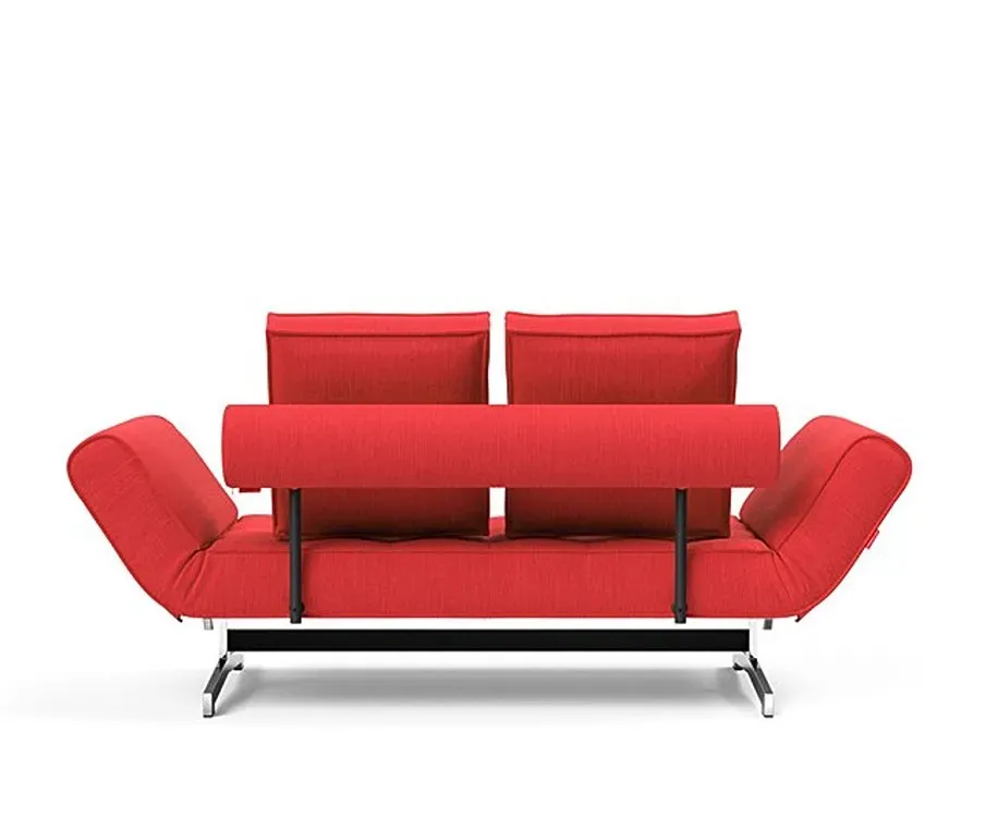 Illustration numéro 5 du produit INNOVATION LIVING  Canapé lit GHIA CHROME couchage 80x210 cm tissu Elegance Red