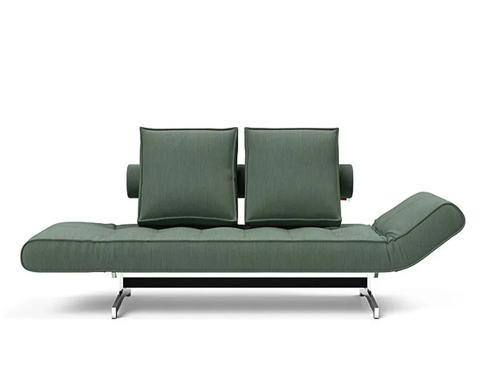 Illustration numéro 5 du produit INNOVATION LIVING  Canapé lit GHIA CHROME couchage 80x210 cm tissu Elegance Green