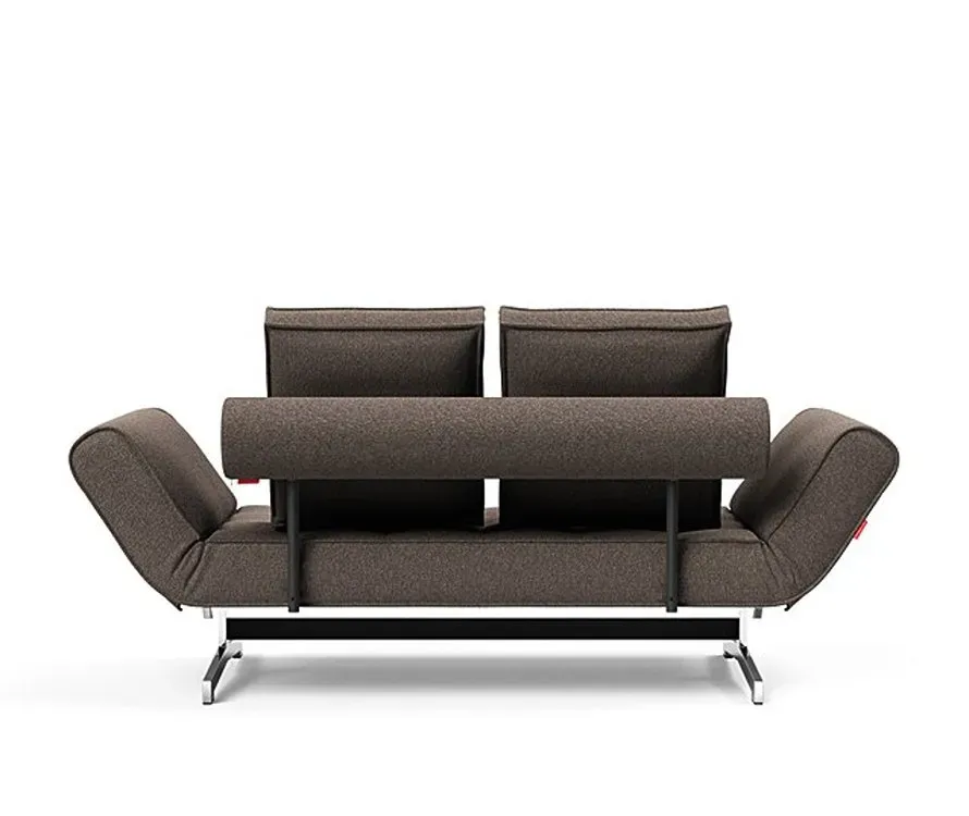Illustration numéro 5 du produit INNOVATION LIVING  Canapé lit GHIA CHROME couchage 80x210 cm tissu Bouclé Taupe