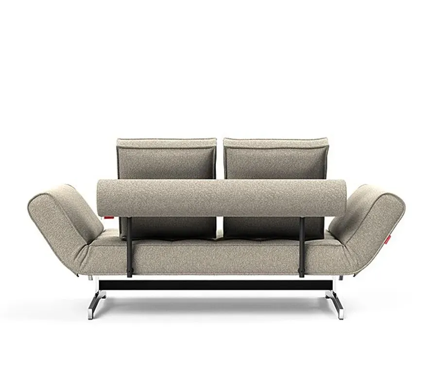 Illustration numéro 5 du produit INNOVATION LIVING  Canapé lit GHIA CHROME couchage 80x210 cm tissu Bouclé Beige