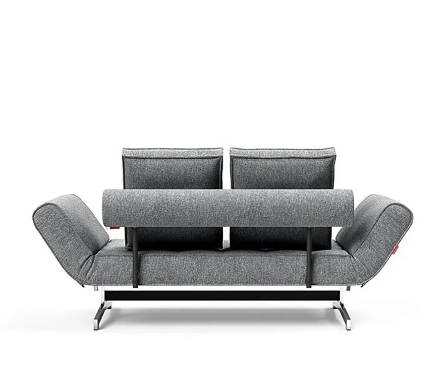 Illustration numéro 5 du produit INNOVATION LIVING  Canapé lit GHIA CHROME couchage 80x210 cm tissu Twist Granite