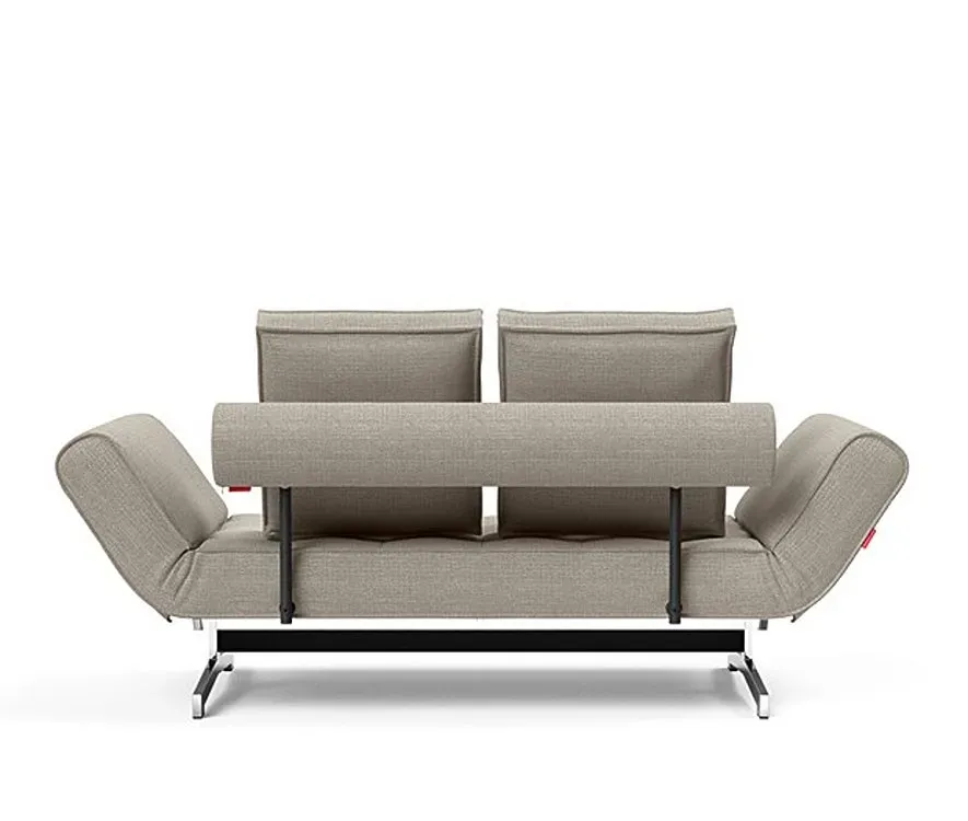 Illustration numéro 5 du produit INNOVATION LIVING  Canapé lit GHIA CHROME couchage 80x210 cm tissu Kenya Gravel