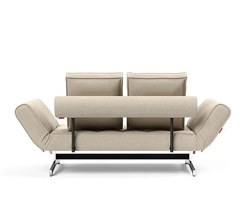 Illustration numéro 5 du produit INNOVATION LIVING  Canapé lit GHIA CHROME couchage 80x210 cm tissu Phobos Latte