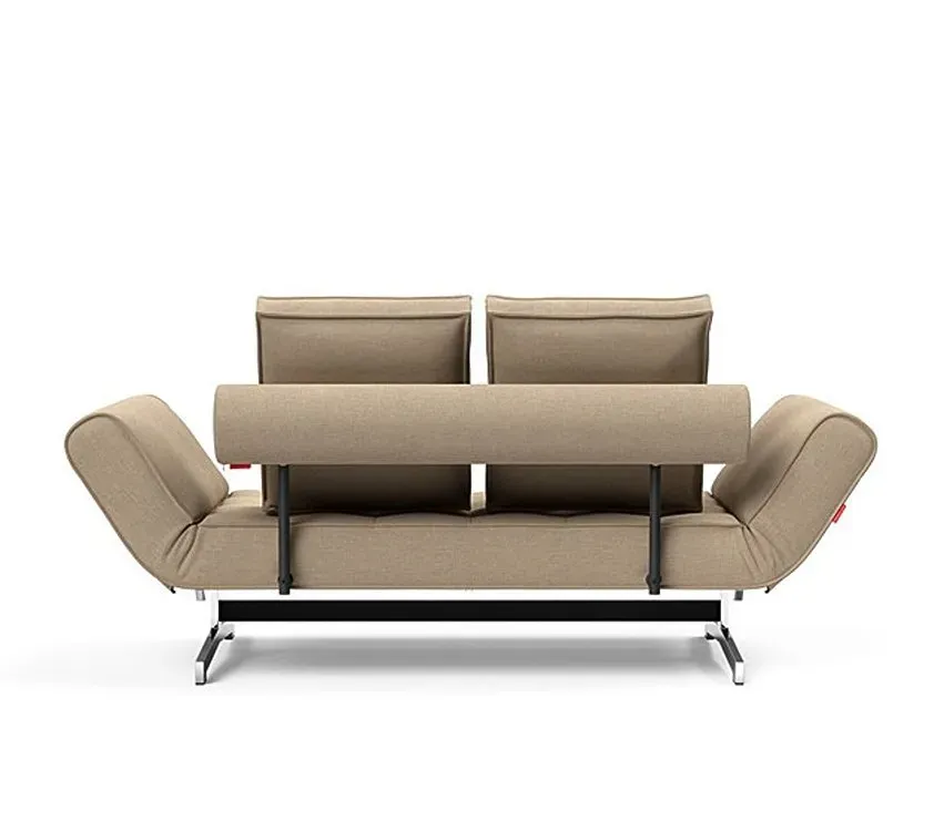 Illustration numéro 5 du produit INNOVATION LIVING  Canapé lit GHIA CHROME couchage 80x210 cm tissu Phobos Mocha