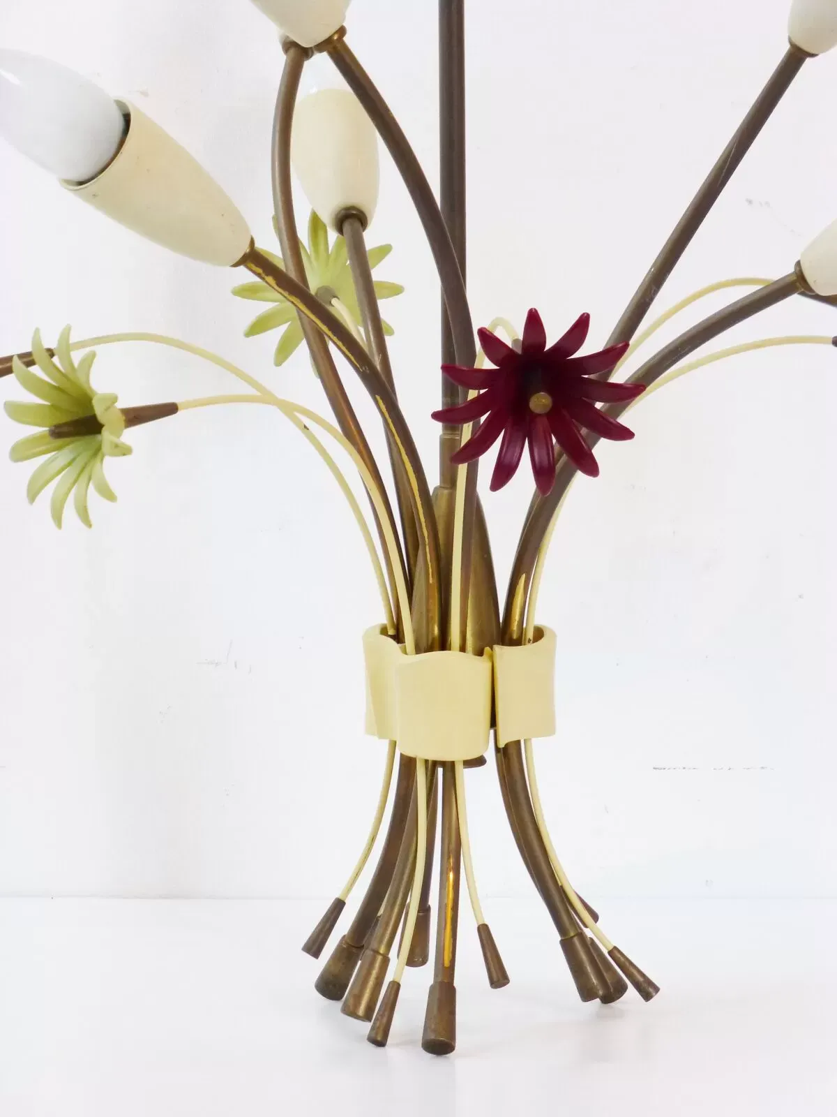 Illustration numéro 5 du produit Superbe plafonnier bouquet de fleurs années 50 vintage design 50's rockabilly lamp